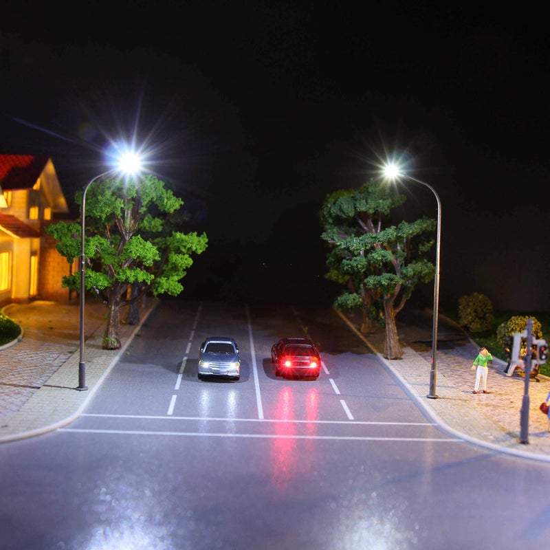 Evemodel EC150 12pcs 1:150 N Scale Model Lighted Cars (Color Random) with 12V LEDs for Building Layout New - Image 2